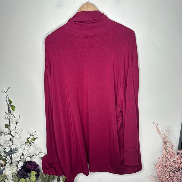 ATHLETA Pranayama Wrap Cardigan Coffeeberry Red Purple Sz 2X {YY45} - Picture 3 of 5